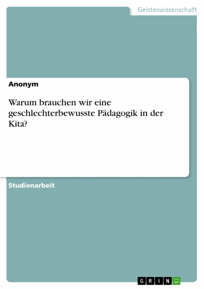 Warum brauchen wir eine geschlechterbewusste Pädagogik in der Kita? main product photo