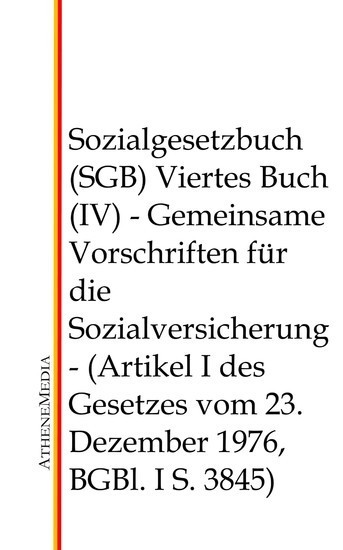 Sozialgesetzbuch (SGB) - Viertes Buch (IV) main product photo