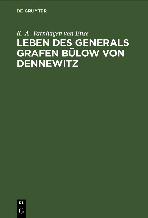 Leben des Generals Grafen Bülow von Dennewitz main product photo