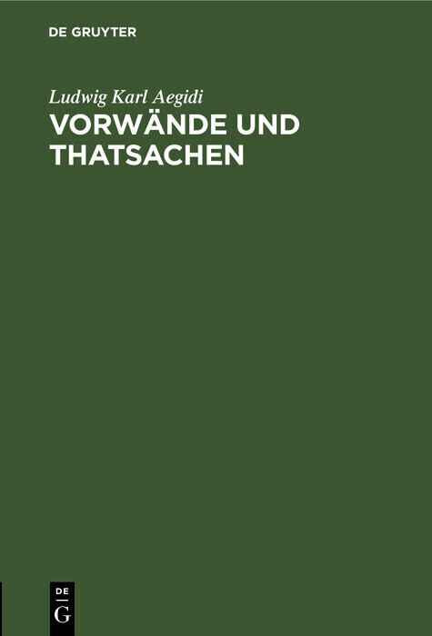 Vorwände und Thatsachen main product photo