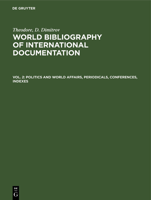 Politics and world affairs, periodicals, conferences, indexes main product photo
