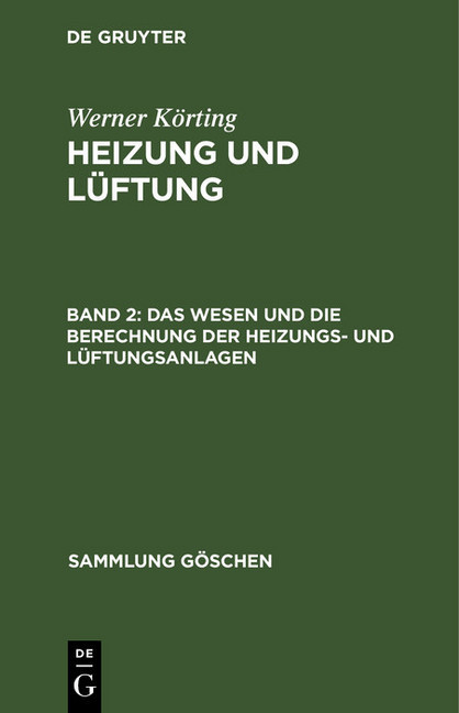 Das Wesen und die Berechnung der Heizungs- und Lüftungsanlagen main product photo