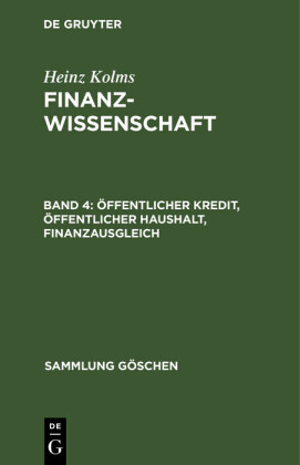 Öffentlicher Kredit, öffentlicher Haushalt, Finanzausgleich
