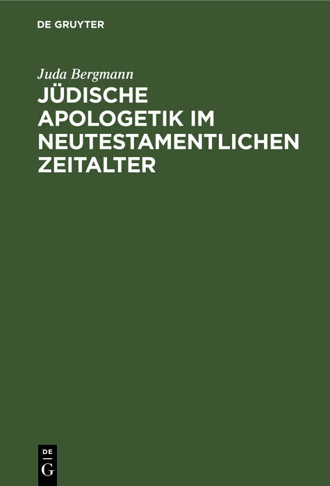Jüdische Apologetik im neutestamentlichen Zeitalter main product photo