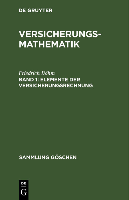 Elemente der Versicherungsrechnung main product photo
