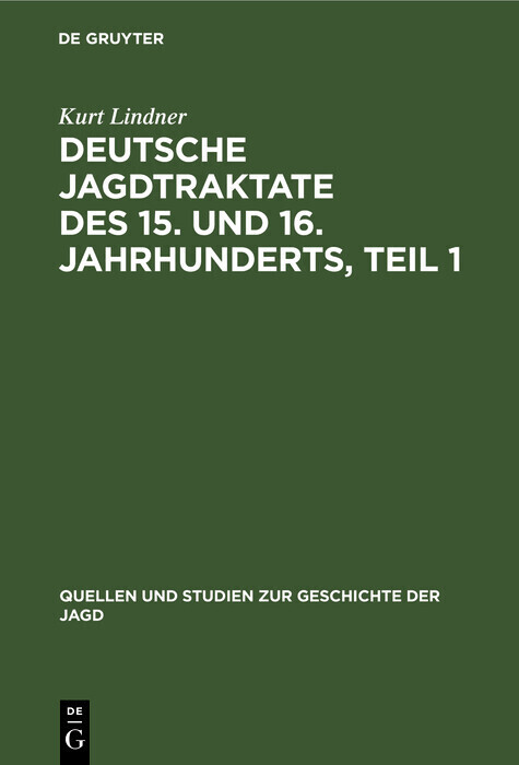 Deutsche Jagdtraktate des 15. und 16. Jahrhunderts, Teil 1 main product photo
