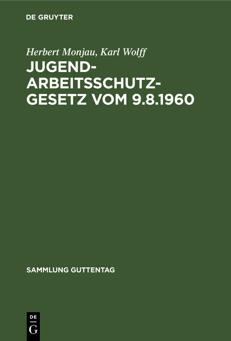 Jugendarbeitsschutzgesetz vom 9.8.1960 main product photo