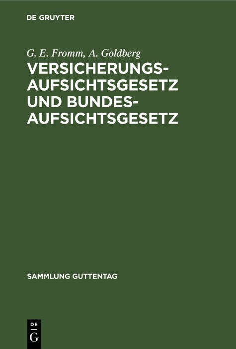 Versicherungsaufsichtsgesetz und Bundesaufsichtsgesetz main product photo