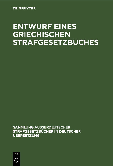 Entwurf eines griechischen Strafgesetzbuches main product photo