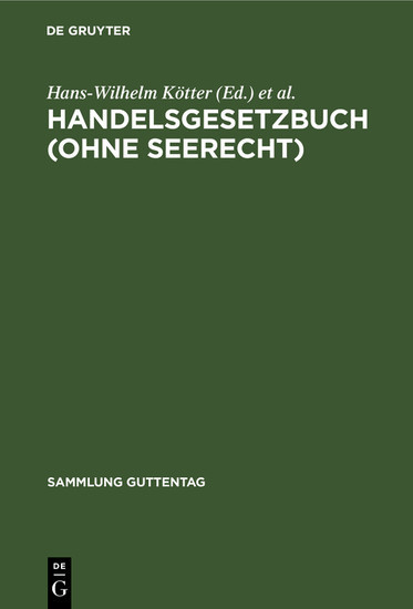 Handelsgesetzbuch (ohne Seerecht) main product photo
