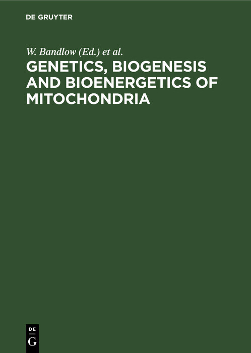 Genetics, Biogenesis and Bioenergetics of Mitochondria main product photo