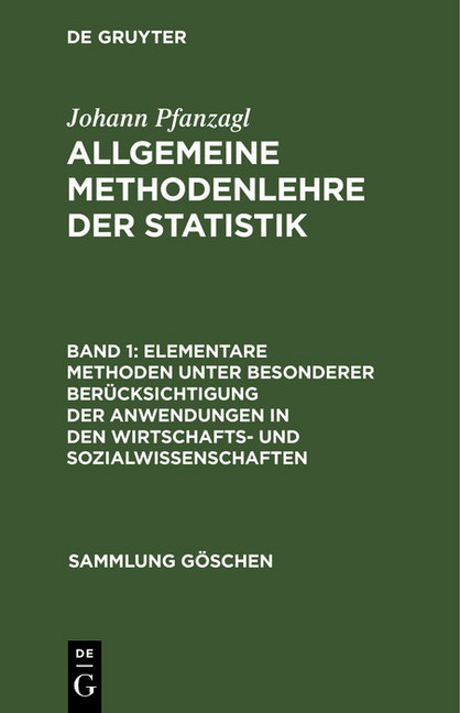 Elementare Methoden unter besonderer Berücksichtigung der Anwendungen in den Wirtschafts- und Sozialwissenschaften main product photo