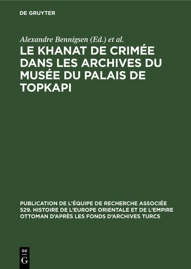 Le Khanat de Crimée dans les Archives du Musée du Palais de Topkapi main product photo