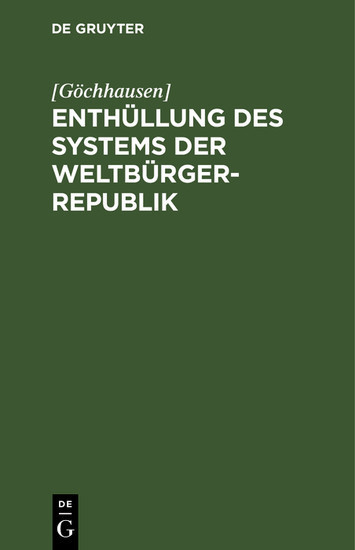 Enthüllung des Systems der Weltbürger-Republik main product photo