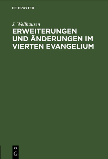 Erweiterungen und Änderungen im vierten Evangelium main product photo