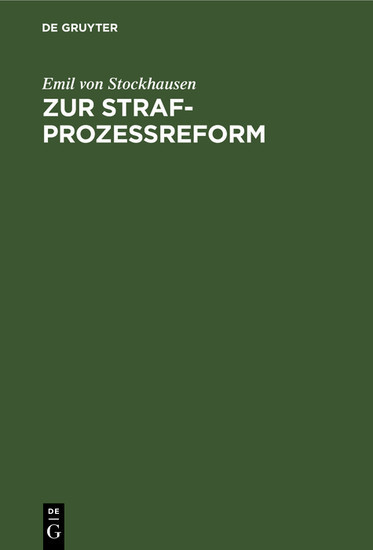 Zur Strafprozeßreform main product photo