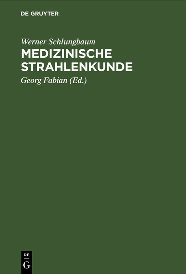 Medizinische Strahlenkunde main product photo