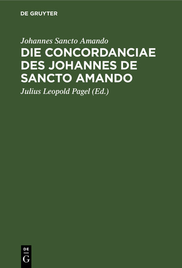 Die Concordanciae des Johannes de Sancto Amando main product photo
