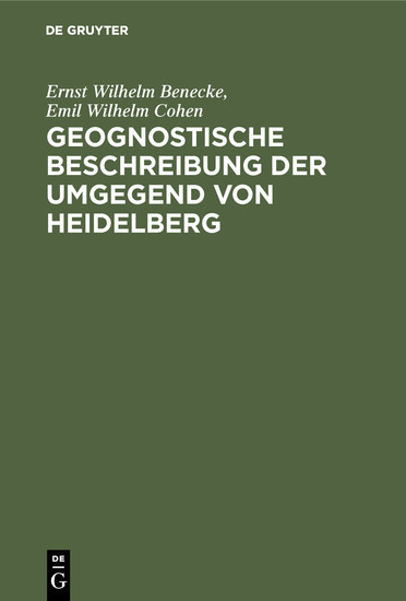 Geognostische Beschreibung der Umgegend von Heidelberg main product photo