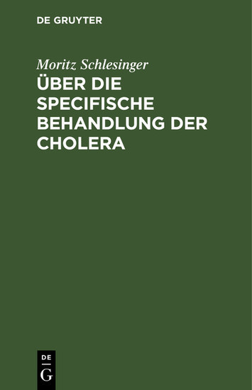 Über die specifische Behandlung der Cholera main product photo