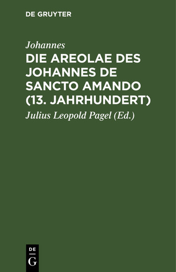 Die Areolae des Johannes de Sancto Amando (13. Jahrhundert) main product photo