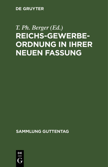 Reichs-Gewerbe-Ordnung in ihrer neuen Fassung main product photo