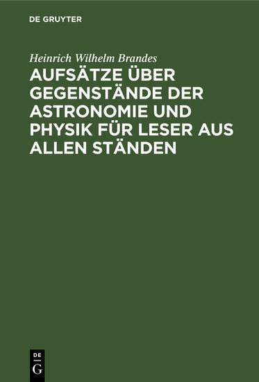 Aufsätze über Gegenstände der Astronomie und Physik für Leser aus allen Ständen main product photo