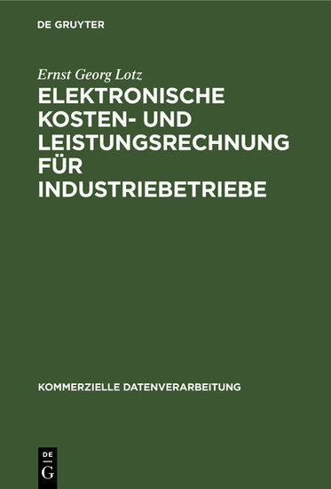 Elektronische Kosten- und Leistungsrechnung für Industriebetriebe main product photo