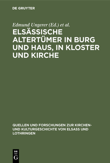 Elsässische Altertümer in Burg und Haus, in Kloster und Kirche main product photo