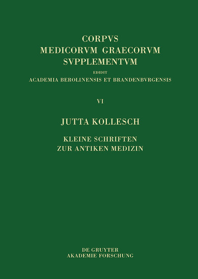 Kleine Schriften zur antiken Medizin main product photo