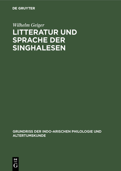 Litteratur und Sprache der Singhalesen main product photo