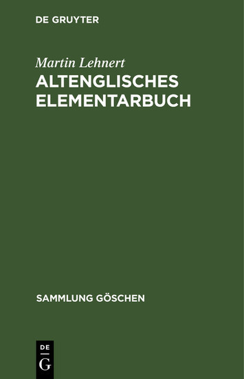 Altenglisches Elementarbuch main product photo