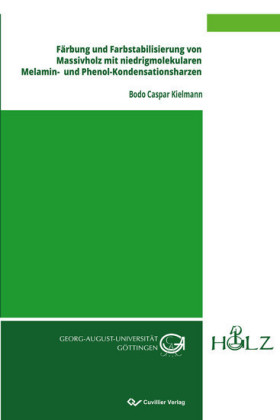 F&#xE4;rbung und Farbstabilisierung von Massivholz mit niedrigmolekularen Melamin- und Phenol-Kondensationsharzen