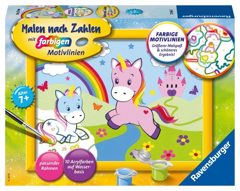 Ravensburger Malen nach Zahlen 27696 - Traumhafte Einhörner - Kinder ab 7 Jahren main product photo