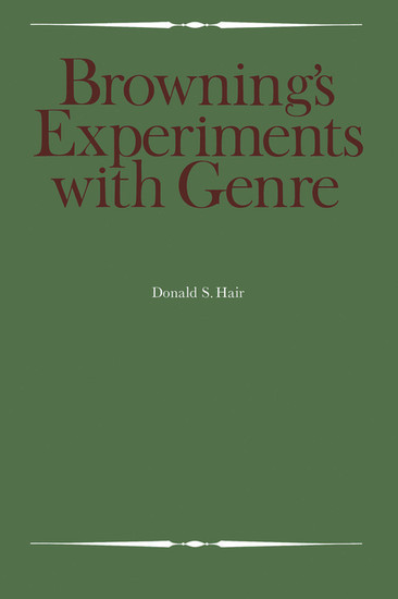 Browning's Experiments with Genre main product photo