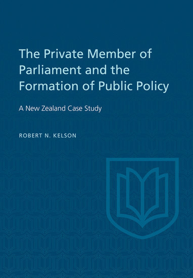 The Private Member of Parliament and the Formation of Public Policy main product photo