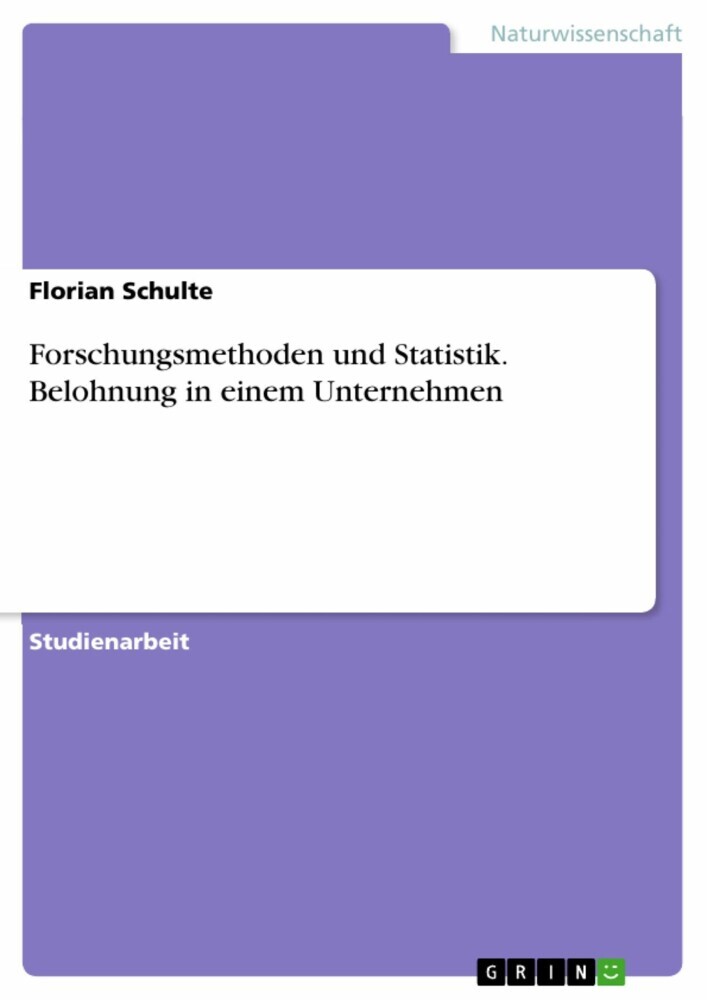 Forschungsmethoden und Statistik. Belohnung in einem Unternehmen main product photo