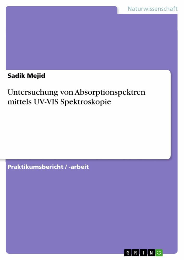 Untersuchung von Absorptionspektren mittels UV-VIS Spektroskopie main product photo