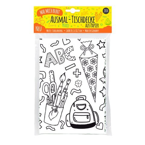 Mal Mich Bunt Ausmal-Tischdecke aus Papier Schulanfang main product photo