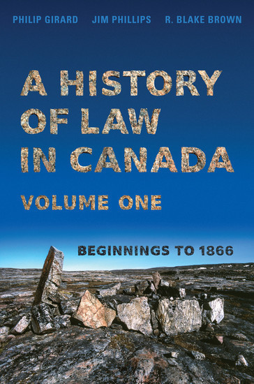 A History of Law in Canada, Volume One main product photo