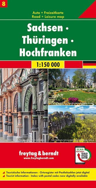 Freytag & Berndt Auto + Freizeitkarte Sachsen - Thüringen - Hochfranken, 1:150.000 main product photo