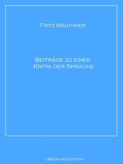 Beiträge zu einer Kritik der Sprache main product photo