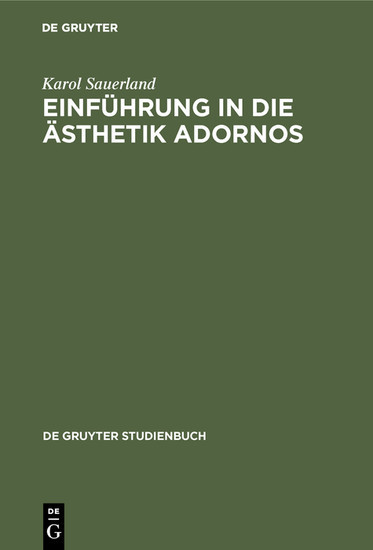 Einführung in die Ästhetik Adornos main product photo