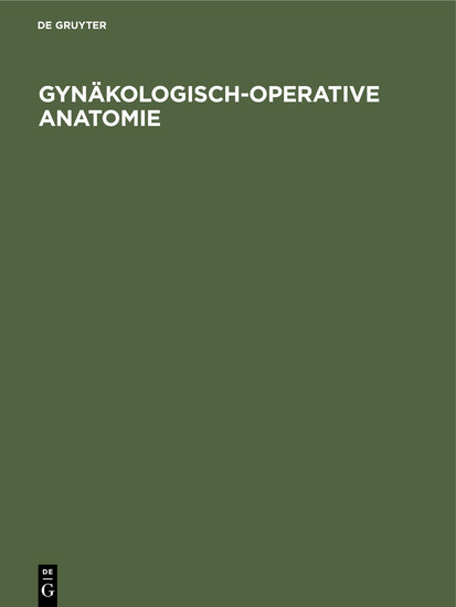 Gynäkologisch-operative Anatomie main product photo