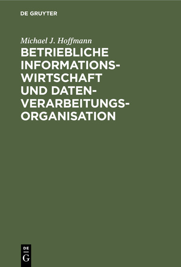 Betriebliche Informationswirtschaft und Datenverarbeitungsorganisation main product photo