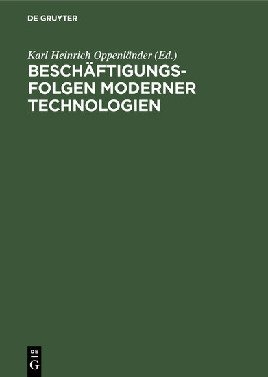 Beschäftigungsfolgen moderner Technologien main product photo