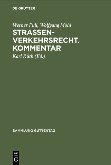 Straßenverkehrsrecht. Kommentar main product photo