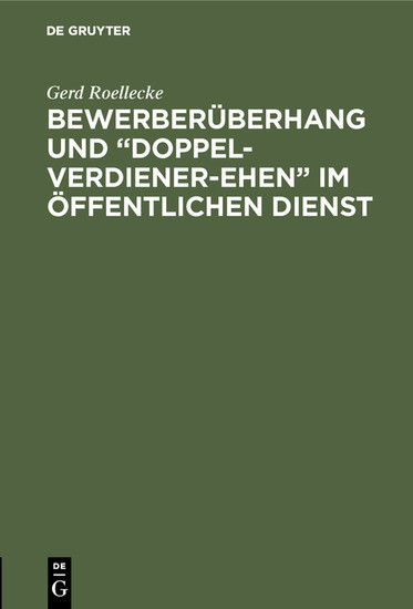 Bewerberüberhang und 'Doppel-Verdiener-Ehen' im öffentlichen Dienst main product photo