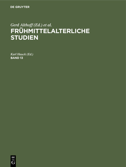 Frühmittelalterliche Studien. Band 13 main product photo