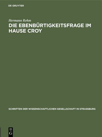 Die Ebenbürtigkeitsfrage im Hause Croy main product photo